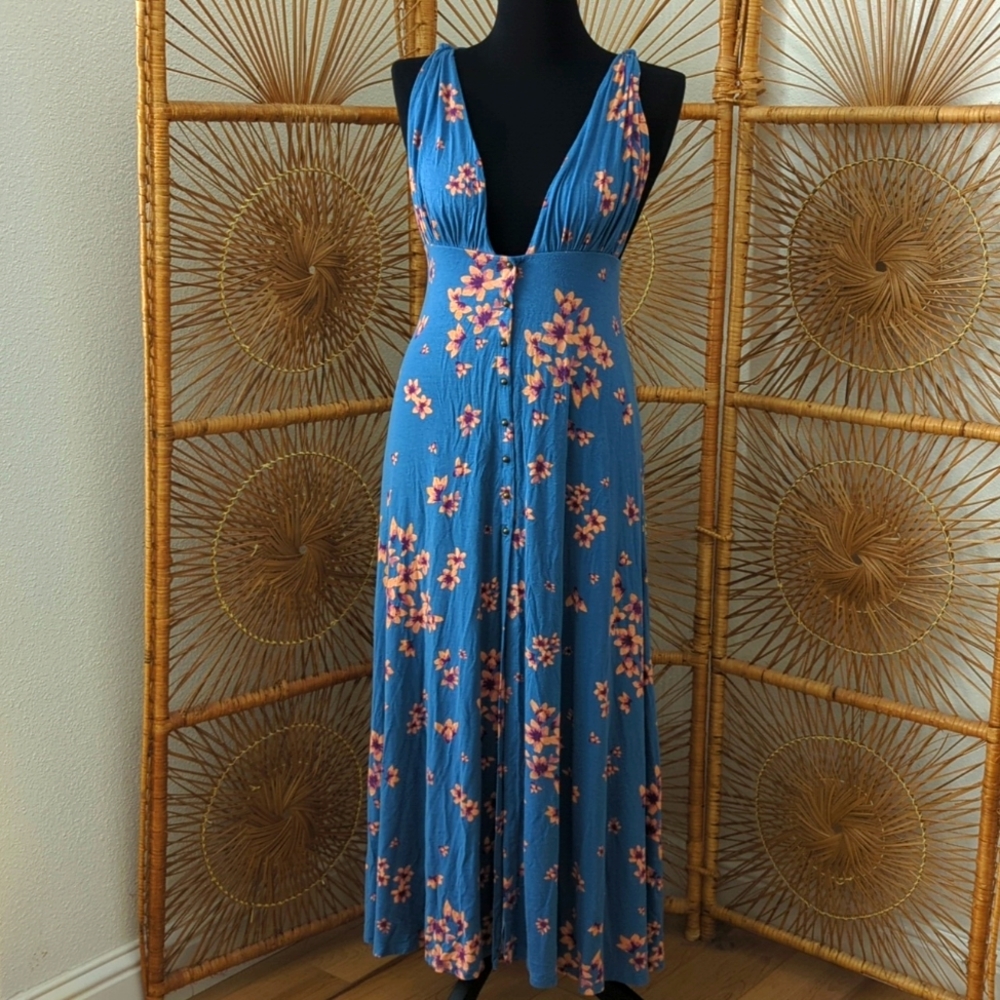 free people beach summer maxi dress size M